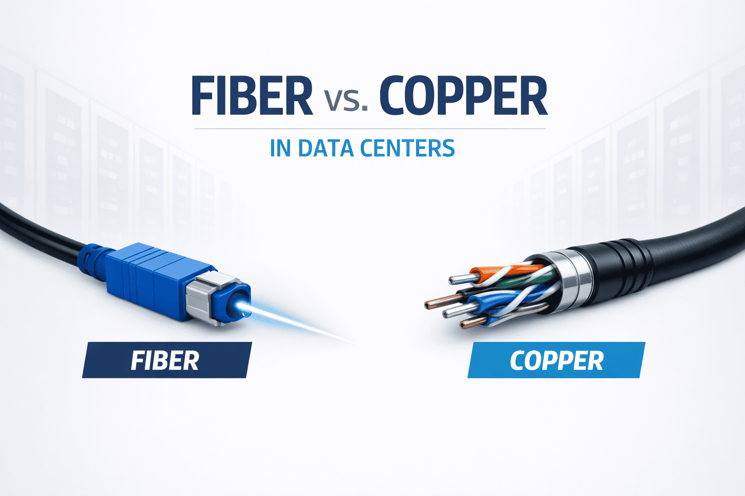 Fiber and copper cabling in data centre