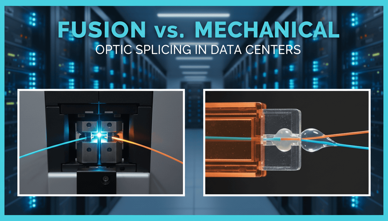 Fusion splicer joining optical fibers in a data centre