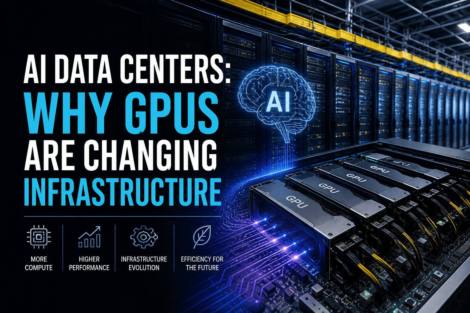 High-density liquid-cooled GPU rack in an AI data centre